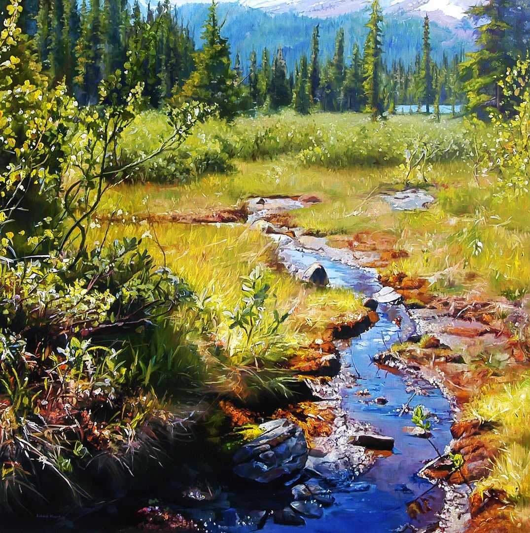 SOLITARY BROOK 40" x 40"